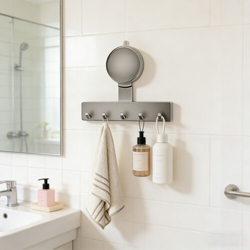 Strong Adhesive Bathroom Hook No Drilling Needed Holds-Gray 1