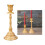 Artistic Handcrafted Single Arm Candlestick Engraved-gold high 3