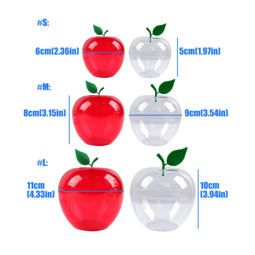 Realistic Apples Shaped Plastic Candy Box For Party-Red size M 1