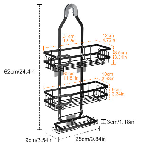 Bathroom Over The Shower Head Shelf Includes Grip Enhancing 2