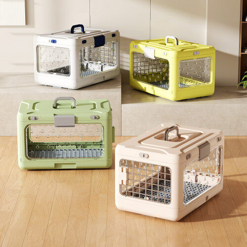 Space Saving Portable Dog puss Case With See Through-Pink 2