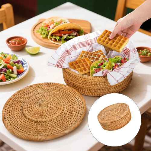 Traditional Style interlaced Flatbread Basket 26cm With 2