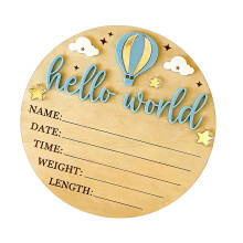 Elegant Wood Keepsakes For Recording Baby-light blue silver