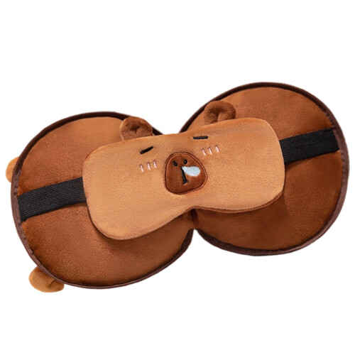 Light Blocking Sleeping Eye Cover Integrated Comfortable-brown