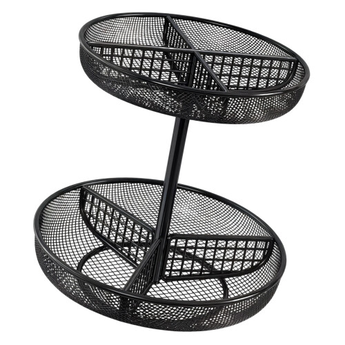 Sturdy Steel Multiple Tiered Fruit Stand Ideal for Home-Black