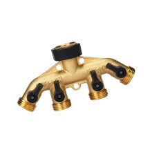 Professionele 4-weg heavy-duty messing tuinslang splitter-2