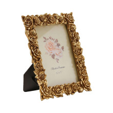 Cadre Photo Antique orné avec Relief floral, cadre Photo rétro,