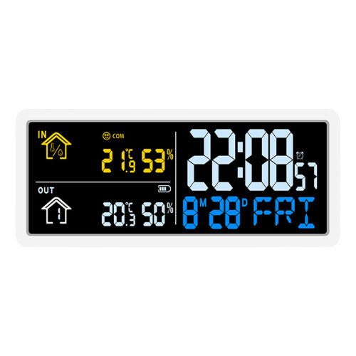 Zeitgenössische LCD-Wanduhr, Temperatur- und