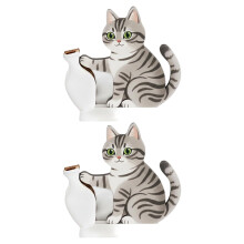 1/2 Katzen-Vasen-Kühlschrankmagnete, Kühlschrankmagnete,-2P