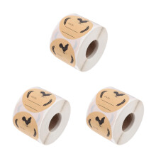 Stickers Adhésifs Kraft Ronds Pour Cartons Œufs Conserves