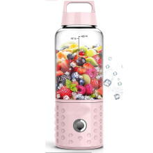 Kraftig og bærbar blender, har genopladeligt batteri og diamantformet kande, perfekt til daglige smoothies og udendørs sjov