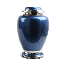 Adult Cremation Urn for Ashes Elegant Blue Funeral Memorial Urn