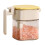 Clear Glass Spices Jars With Spoon Compartment And-Yellow 1