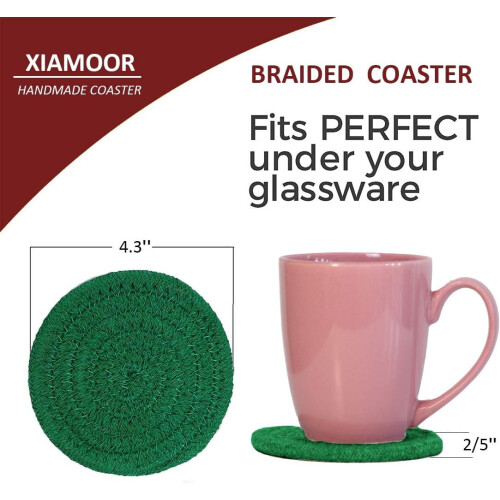 DISEN Cotton & Linen Drink Coasters (6 Pack) 2