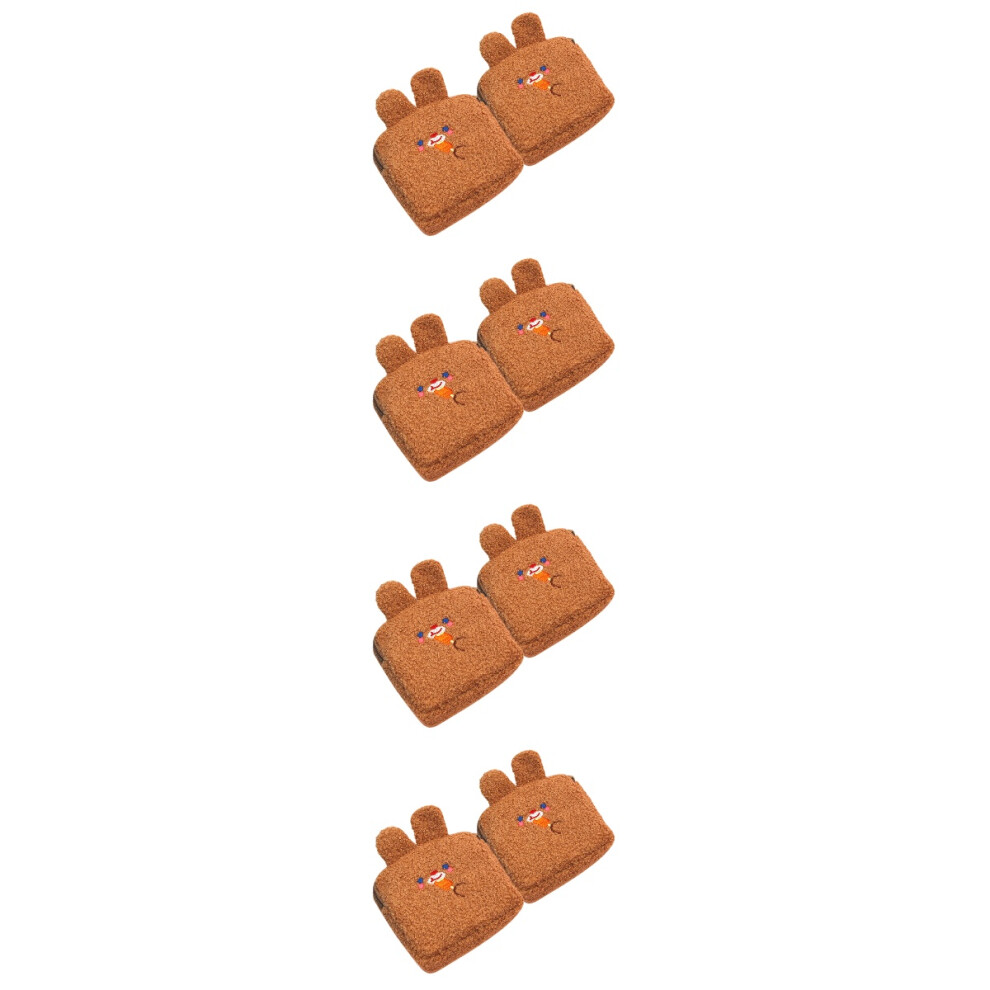 Iplusmile Light/Brown 8Pcs Plush Coin Pouch For Women Girls Period Bag Storage