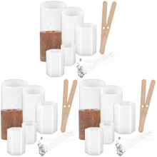 3Sets Weißes Silikon Kerzenformen Set Mit Dochthaltern Für Kerzenbau