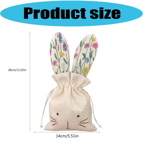 2pcs Handcrafted Easter Florals Decorations Drawstring Bags-5 1