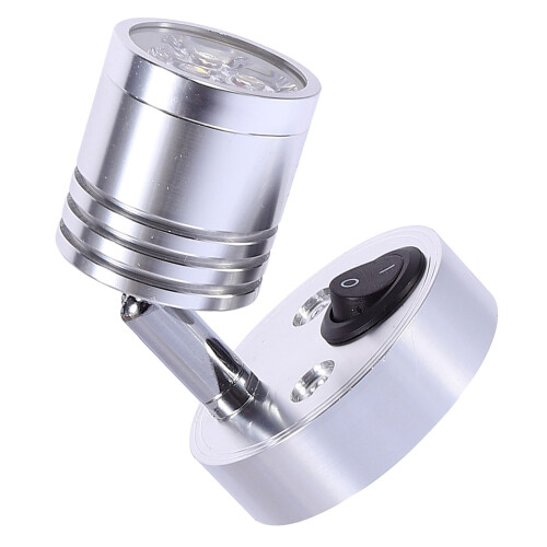 White Aluminum 12V Boat and Rv Reading Light Flush Mount