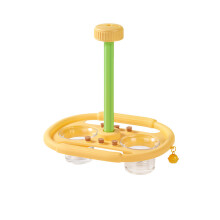 Vogel-Rotationsspielzeug mit Futterbechern, um 60 drehbar,-Gelb