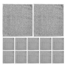 12Pcs Ultra Absorbent Gray Microfiber Kitchen Face Towels Reusable Set