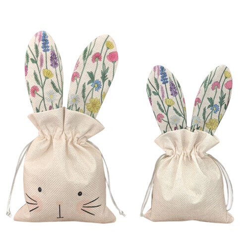 2Pcs Drawstring Pouches Gift Packaging Bags For Kids Easter-2 2