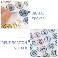Kleine Ronde Digitale Nummerlabels PVC Zelfklevend Decoratief