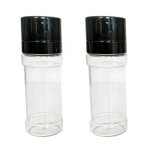 2Pcs 100Ml Clear PET Peppers Grinders Bottle-Black base bottle