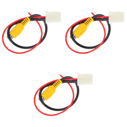 Set Of 3 Signal Reverse Camera System Video Input Cable Rear View Car 2