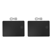 2Pcs Wireless Charger Mouse Mat Black Non-Slip for Gaming and Office