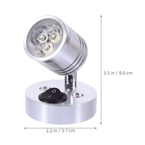 White Aluminum 12V Boat and Rv Reading Light Flush Mount 1