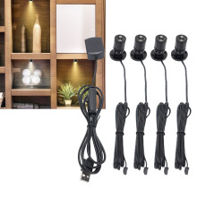 4 Stück Mini-Spotlight 90 lm USB 360 Weiß 2  3,7  3 cm