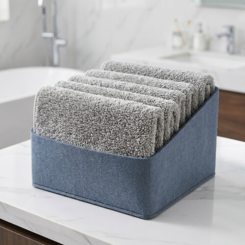 12Pcs Ultra Absorbent Gray Microfiber Kitchen Face Towels Reusable Set 2