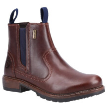 (7 UK, Brown/Navy) Cotswold Womens/Ladies Laverton Slip On Leather Ankle Boot