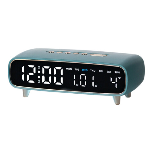 Stylish Digital Alarm Clock with Week Month Display-Sky Blue