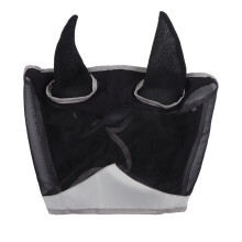 Máscara anti-moscas para cavalos com orelhas, respirável, em malha elástica, resistente aos raios UV, repelente de insetos, ajuste confortável.