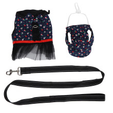 Arnés para mascotas, vestido, chaleco moderno para perros y gatos con decoración de lazo, arnés transpirable a prueba de escapes para verano para