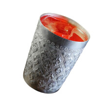 Retro Style Portable Moscow Engraved Tin Cup Home Club-B