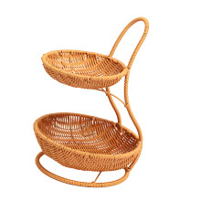 Elegante 2-lagige gewebte Obstschale mit Airflows-Design,
