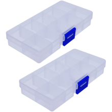 Veelzijdige opbergdoos, duurzaam, gemakkelijk schoon te maken oppervlak, transparant, milieuvriendelijk plastic met aanpasbare vakken voor het