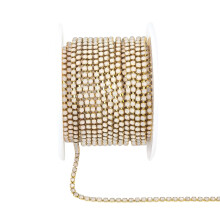 Metal Base Rhinestones Chain Trim-gold background albu