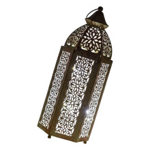 Moroccans Lantern Decorative,Golden Metal Candle Holder for-L
