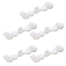 Artisanal Crafted Satins Flower Knot Button 7Cm Length-White