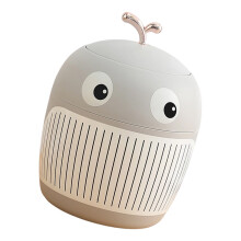 Mini Cartoon Whale Trash Can Durable Plastic-Light luxury gray