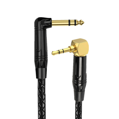 Câble de guitare électrique à Angle-30cm 3.5 double ton mal