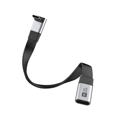 Câble d'extension 80 Gbps 240 W USB C vers USB C-Coude positif
