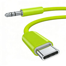 Adaptateur sonore mâle tressé USB C à 3, 5 mm, 120-l'herbe verte