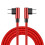 Câble de type C tressé en nylon avec extrémités coudées-1m Rouge 1