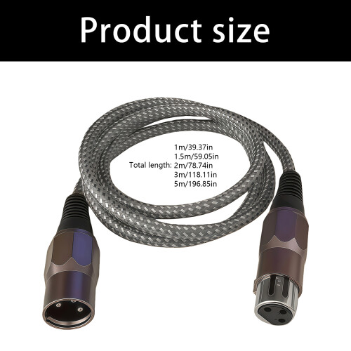 Durabilité en nylon tressée par câble de microphone du-5m Gris 2
