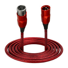 Durabilité en nylon tressée par câble de microphone du-3m Rouge