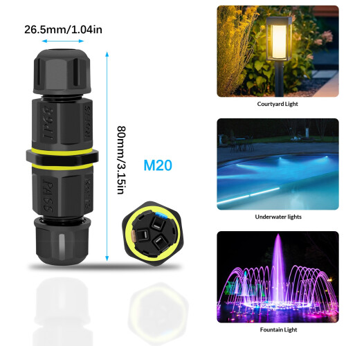 Durability Nylon Silicone 3Pin Screwless Waterproof-1pc 2